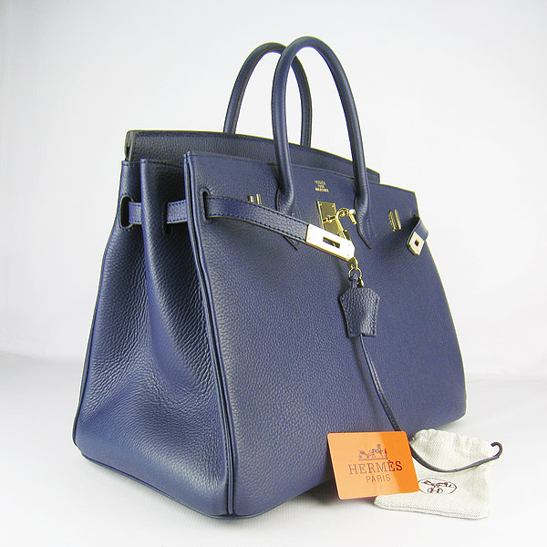 Replica Hermes Birkin 40CM Togo Bag Dark Blue 6099 Online